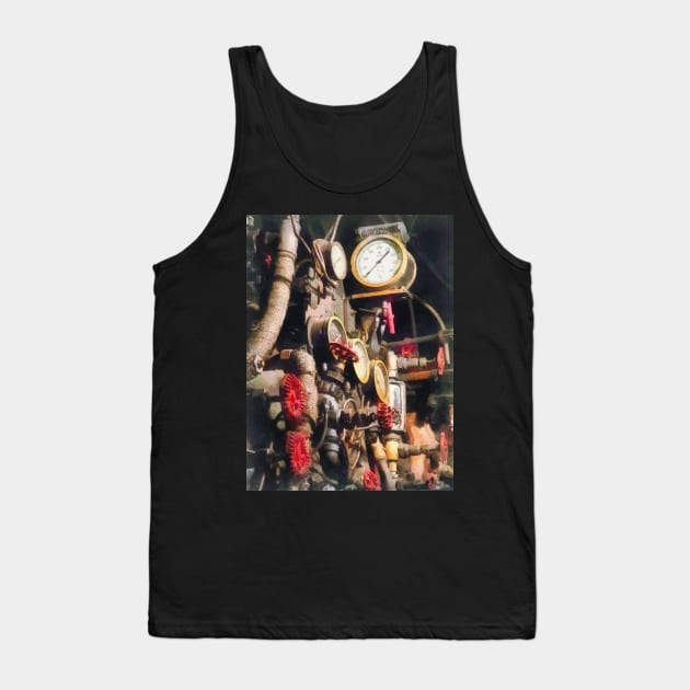 Trains - Inside Cab of Steam Locomotive Tank Top by SusanSavad